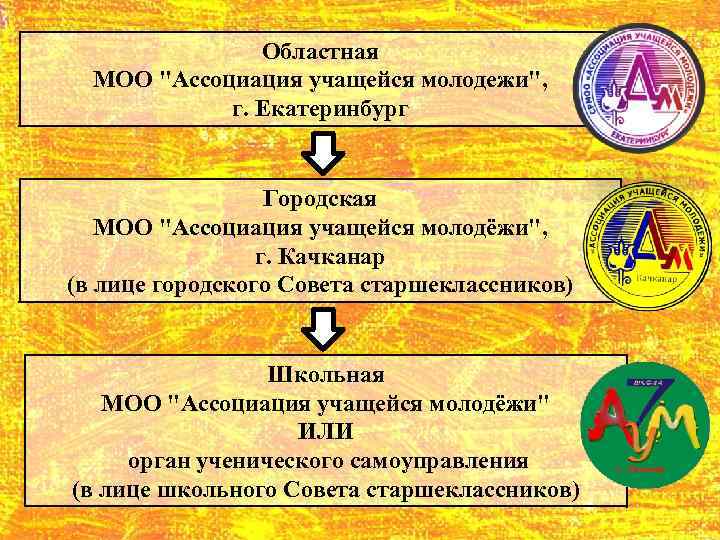 Областная МОО "Ассоциация учащейся молодежи", г. Екатеринбург Городская МОО "Ассоциация учащейся молодёжи", г. Качканар