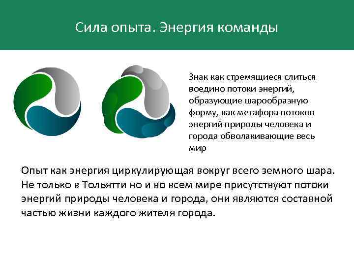 Сила опыта. Энергия команды Знак как стремящиеся слиться воедино потоки энергий, образующие шарообразную форму,