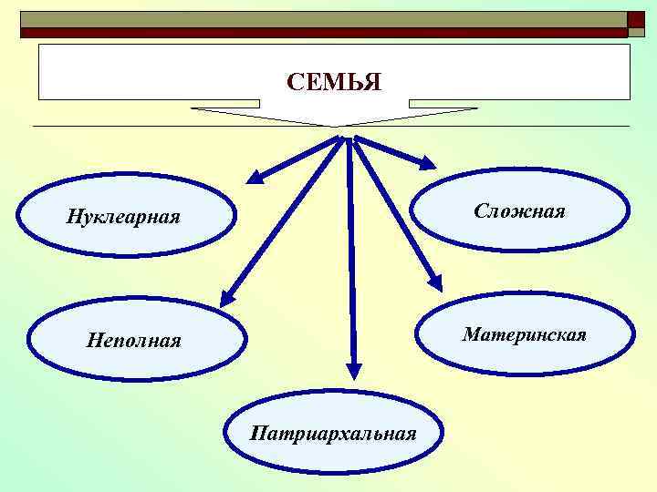 СЕМЬЯ Сложная Нуклеарная Материнская Неполная Патриархальная 