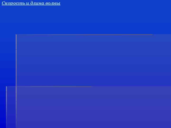 Скорость и длина волны 