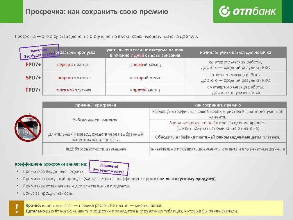 Просрочка: как сохранить свою премию Просрочка — это отсутствие денег на счёту клиента в