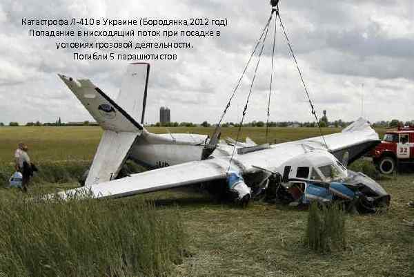 Катастрофа Л-410 в Украине (Бородянка, 2012 год) Попадание в нисходящий поток при посадке в