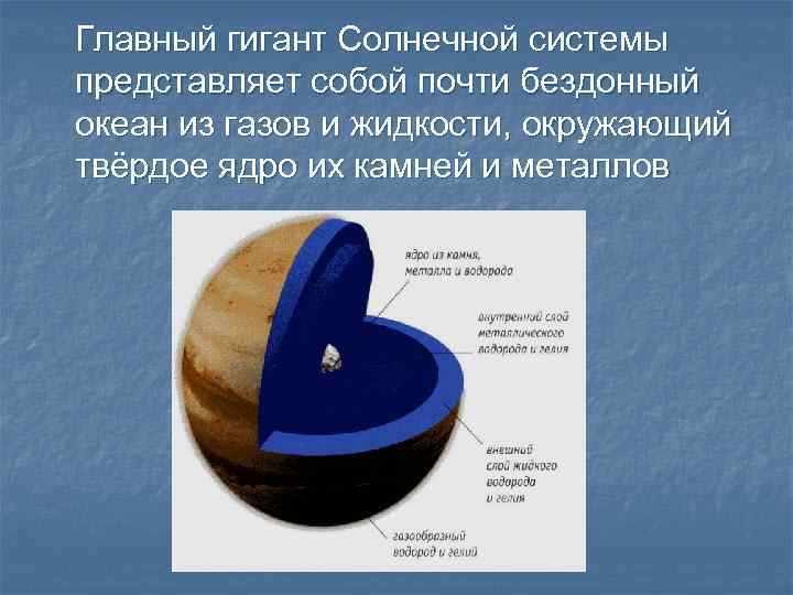 Главный гигант Солнечной системы представляет собой почти бездонный океан из газов и жидкости, окружающий