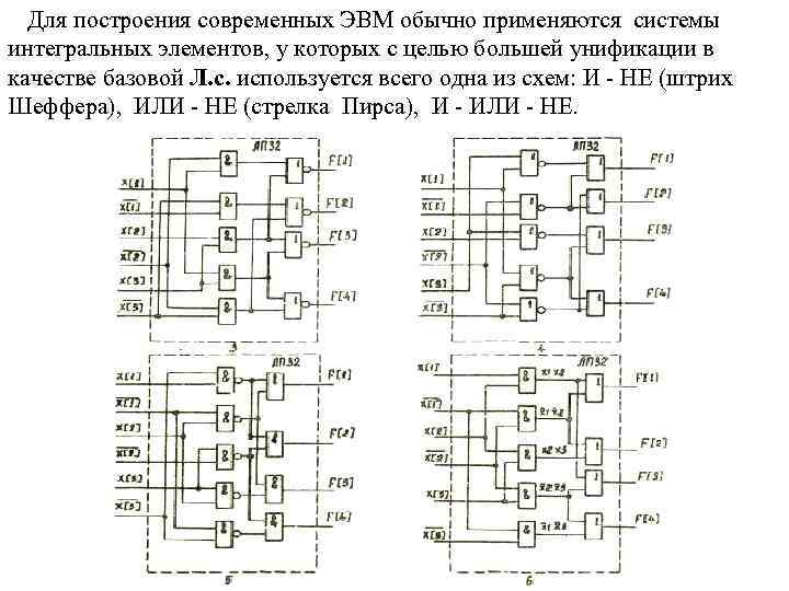 Для построения современных ЭВМ обычно применяются системы интегральных элементов, у которых с целью большей