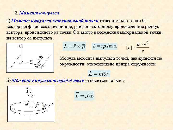 Момент импульса относительно