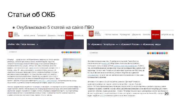 Статьи об ОКБ ● Опубликовано 5 статей на сайте ПВО 20 