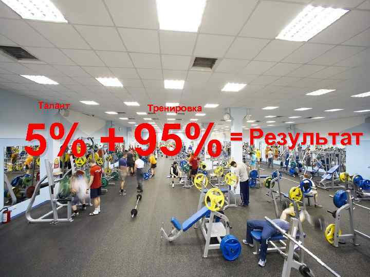 Талант Тренировка 5% + 95% = Результат 