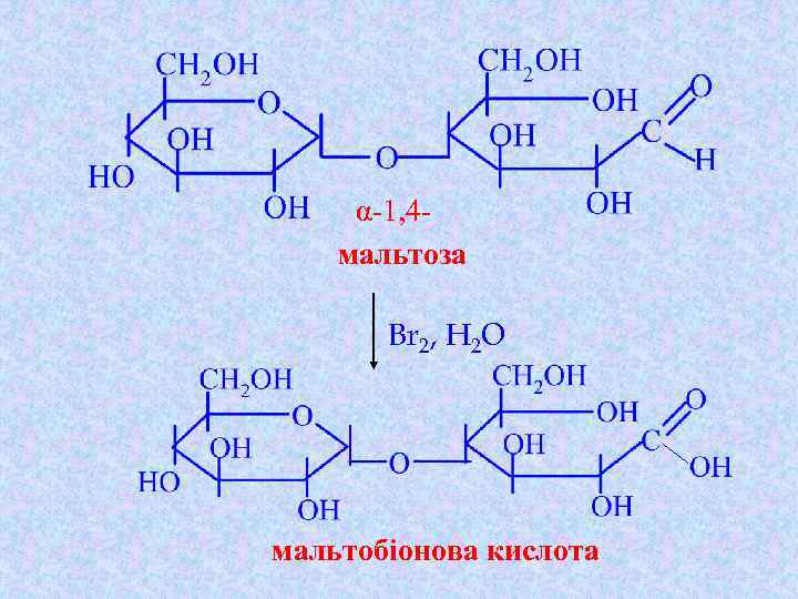 α-1, 4 мальтоза Br 2, H 2 O мальтобіонова кислота 