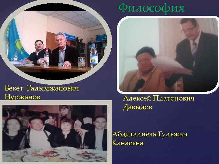 Философия Бекет Галымжанович Нуржанов Алексей Платонович Давыдов Абдигалиева Гульжан Канаевна 