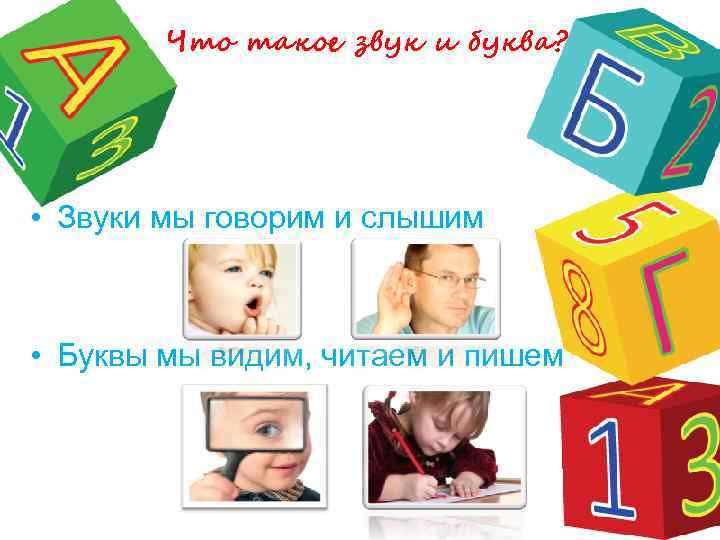 Что такое звук и буква? • Звуки мы говорим и слышим • Буквы мы