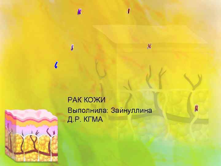 РАК КОЖИ Выполнила: Зайнуллина Д. Р. КГМА 