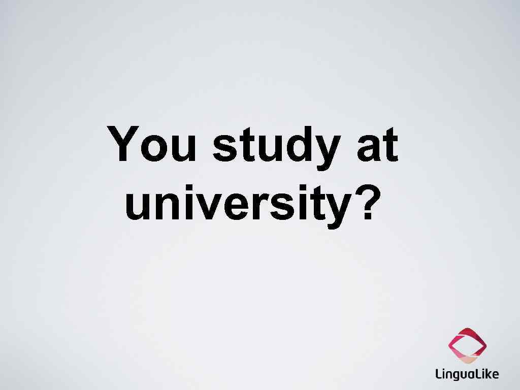You study at university? 