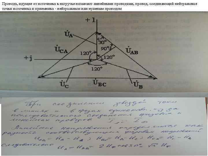 Провода, идущие от источника к нагрузке называют линейными проводами, провод, соединяющий нейтральные точки источника
