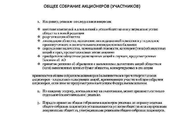 ОБЩЕЕ СОБРАНИЕ АКЦИОНЕРОВ (УЧАСТНИКОВ) 