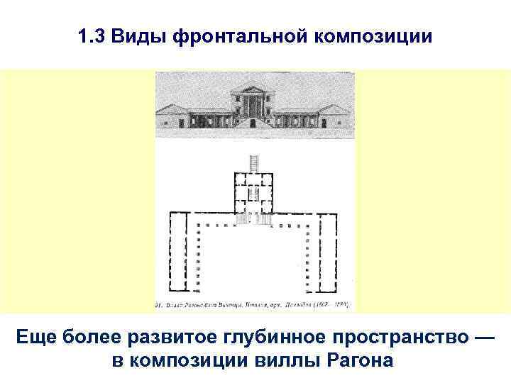 1. 3 Виды фронтальной композиции Еще более развитое глубинное пространство — в композиции виллы