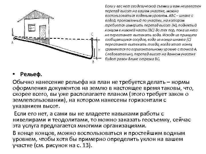 как посчитать перепад высот