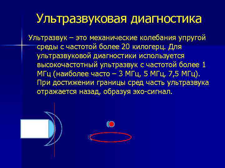 Ультразвуковая диагностика Ультразвук – это механические колебания упругой среды с частотой более 20 килогерц.