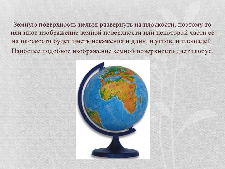 Виды изображения земной поверхности конспект