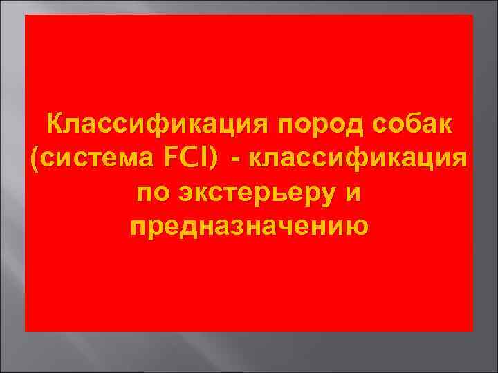 Классификация пород собак (система FCI) - классификация по экстерьеру и предназначению 