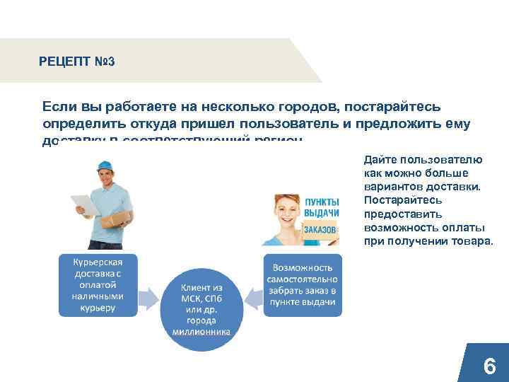 РЕЦЕПТ № 3 Если вы работаете на несколько городов, постарайтесь определить откуда пришел пользователь