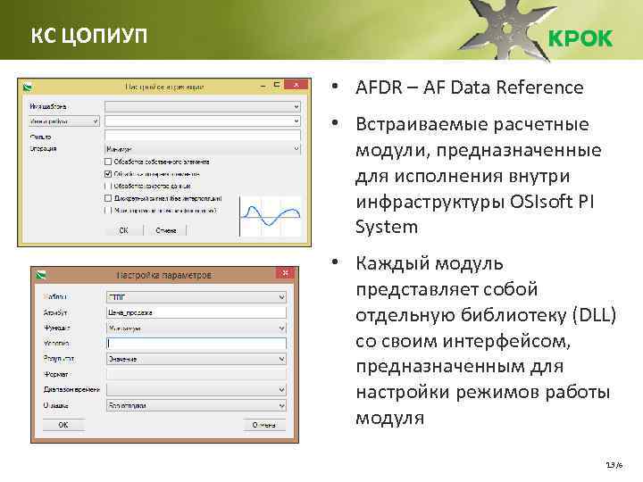 КС ЦОПИУП • AFDR – AF Data Reference • Встраиваемые расчетные модули, предназначенные для