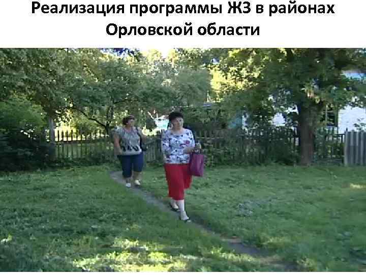 Реализация программы ЖЗ в районах Орловской области 