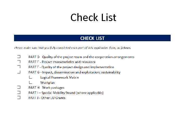 Check List 