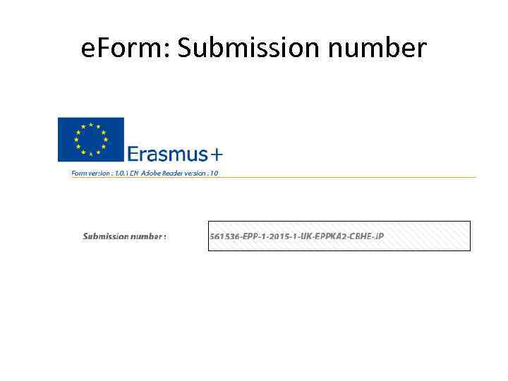 e. Form: Submission number 