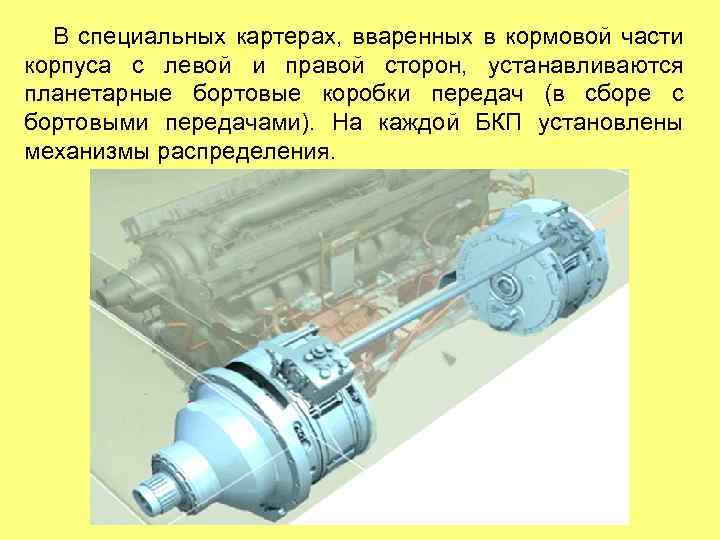 В специальных картерах, вваренных в кормовой части корпуса с левой и правой сторон, устанавливаются
