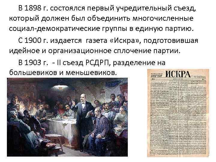 1898 съезд партии. 1898 Первый съезд РСДРП. В 1898 Г. состоялся первый съезд партии …. Учредительный съезд партии. I учредительный съезд социал-демократов.