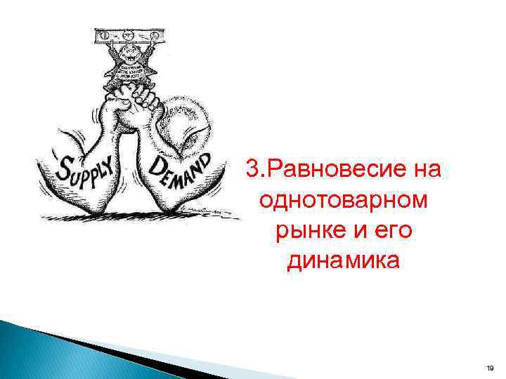 3. Равновесие на однотоварном рынке и его динамика 19 
