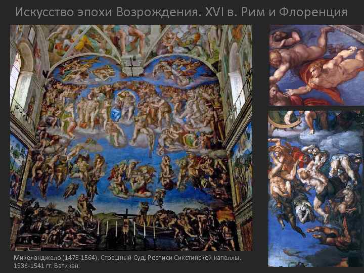 Искусство эпохи Возрождения. XVI в. Рим и Флоренция Микеланджело (1475 -1564). Страшный Суд. Росписи