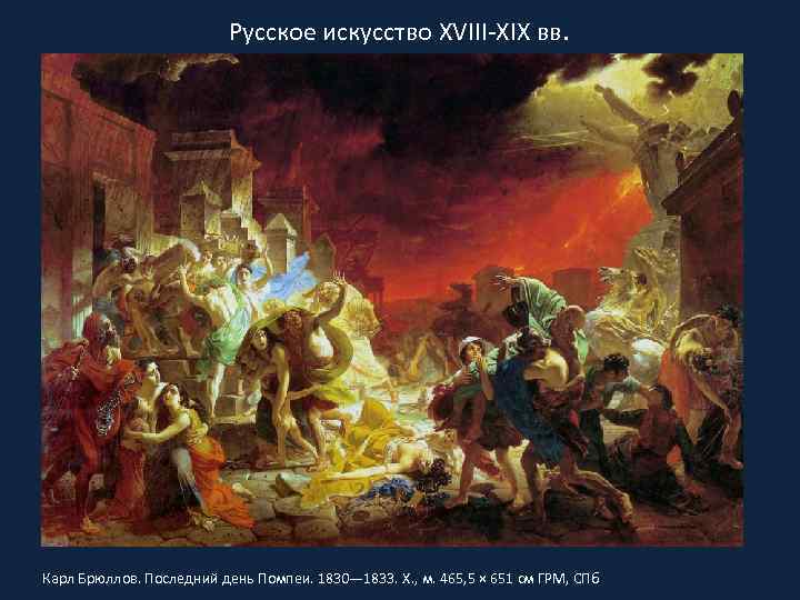 Русское искусство XVIII-XIX вв. Карл Брюллов. Последний день Помпеи. 1830— 1833. Х. , м.