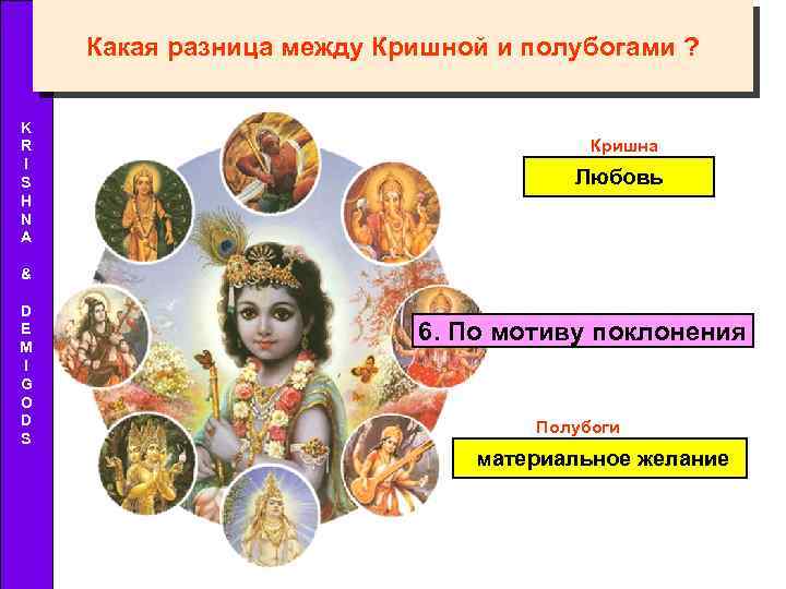 Какая разница между Кришной и полубогами ? K R I S H N A