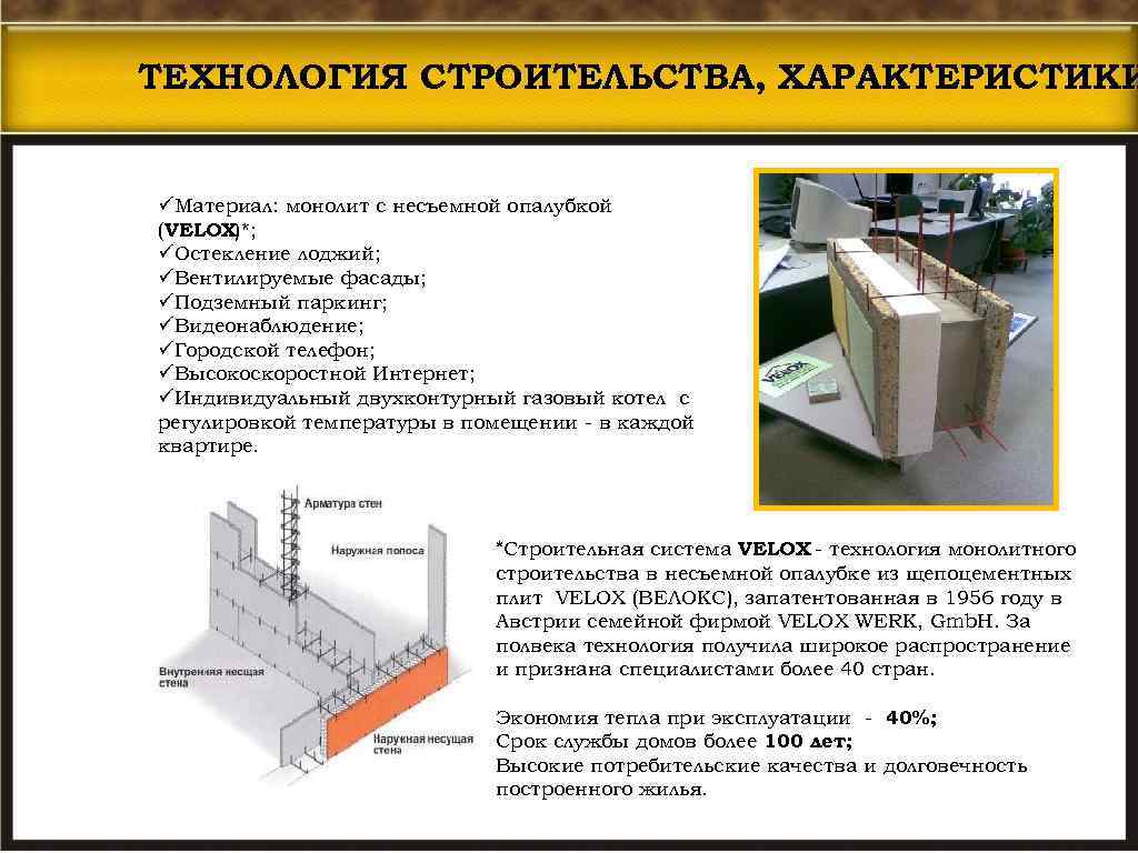 Пирог стен с несъемной опалубкой