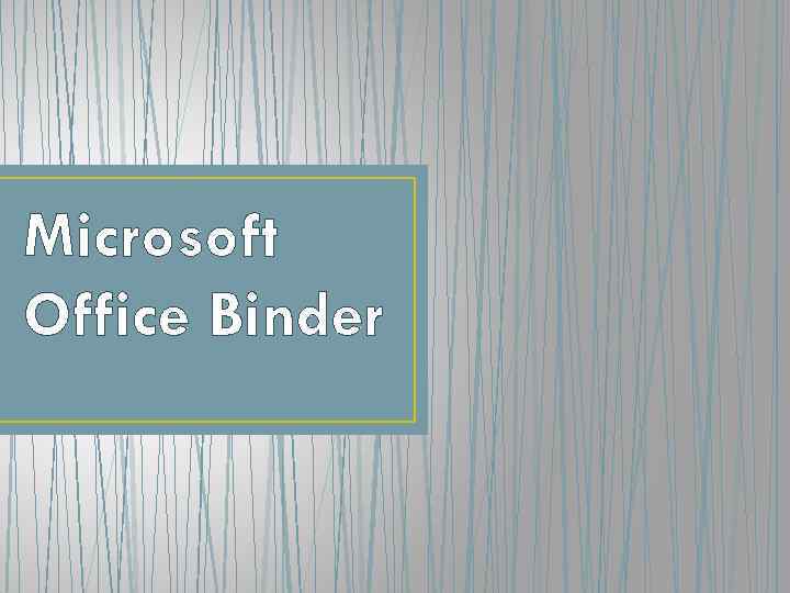 Microsoft Office Binder 