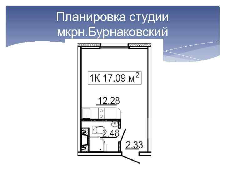 Планировка студии мкрн. Бурнаковский 
