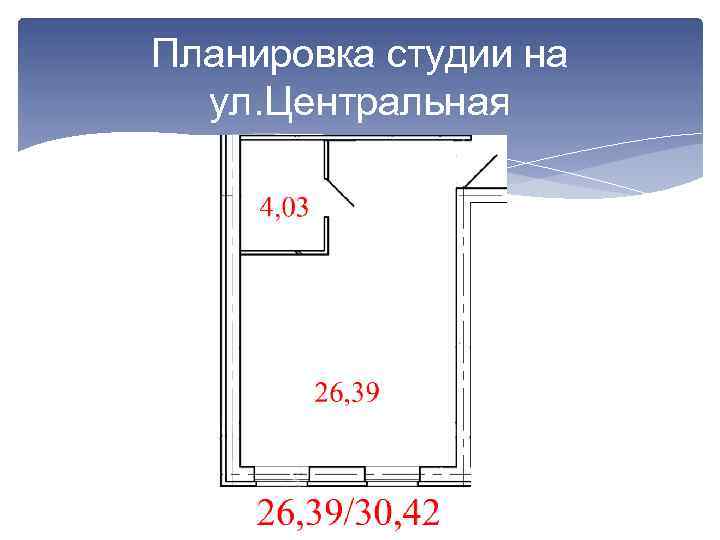 Планировка студии на ул. Центральная 