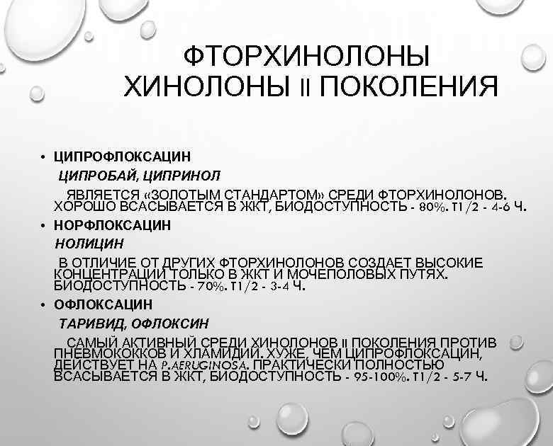 К фторхинолонам относится тест