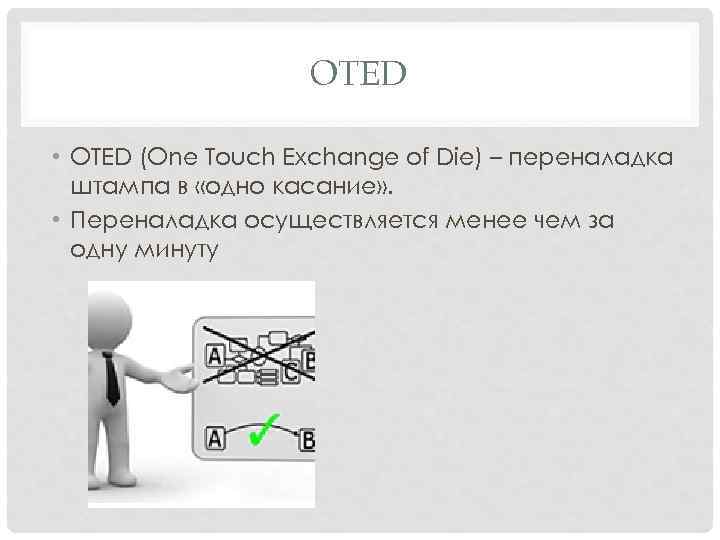 OTED • OTED (One Touch Exchange of Die) – переналадка штампа в «одно касание»