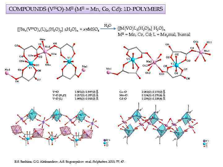 COMPOUNDS (VIVO)-MII (MII = Mn, Co, Cd): 1 D-POLYMERS {[Bax(VIVO)x(L)2 x(H 2 O)y]·z. H