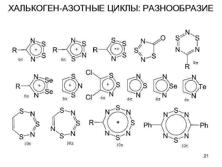 ХАЛЬКОГЕН-АЗОТНЫЕ ЦИКЛЫ: РАЗНООБРАЗИЕ 21 