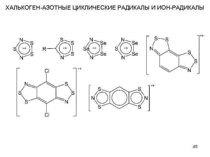 ХАЛЬКОГЕН-АЗОТНЫЕ ЦИКЛИЧЕСКИЕ РАДИКАЛЫ И ИОН-РАДИКАЛЫ 45 