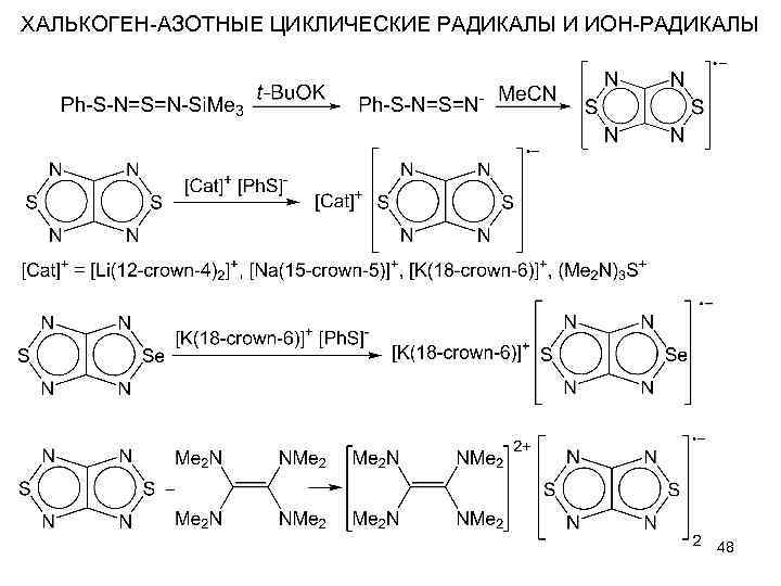 ХАЛЬКОГЕН-АЗОТНЫЕ ЦИКЛИЧЕСКИЕ РАДИКАЛЫ И ИОН-РАДИКАЛЫ 48 