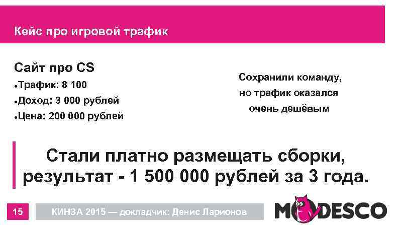 Кейс про игровой трафик Сайт про CS Трафик: 8 100 Доход: 3 000 рублей