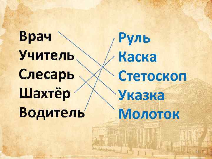 Врач Учитель Слесарь Шахтёр Водитель Руль Каска Стетоскоп Указка Молоток 35 