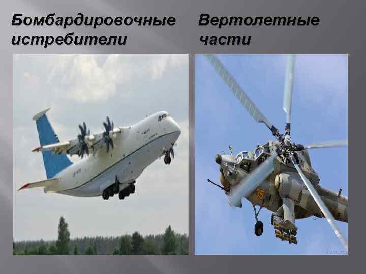 Бомбардировочные истребители Вертолетные части 