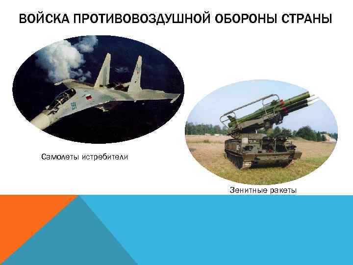 ВОЙСКА ПРОТИВОВОЗДУШНОЙ ОБОРОНЫ СТРАНЫ Самолеты истребители Зенитные ракеты 