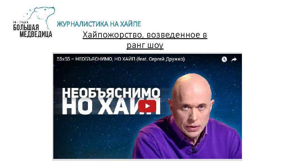 ЖУРНАЛИСТИКА НА ХАЙПЕ Хайпожорство, возведенное в ранг шоу 
