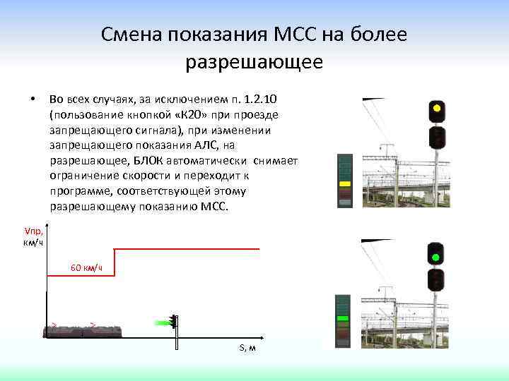 Смена показания МСС на более разрешающее • Во всех случаях, за исключением п. 1.